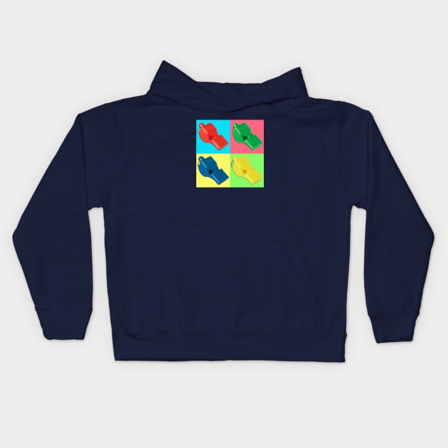 Pop Whistle Kids Hoodie by Angry Gym Teacher Merch Store